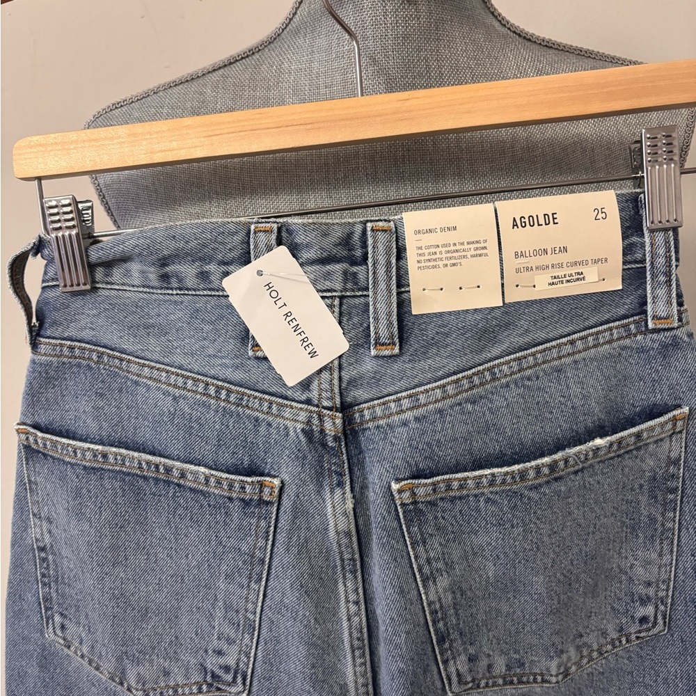 Agolde Ultra High Rise Curved Taper Blue Balloon Jeans 25 - Picture 6 of 6